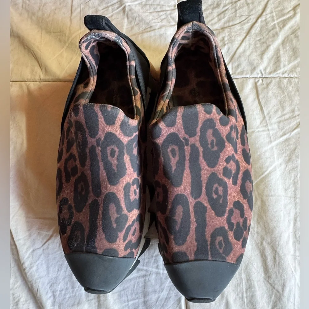 Dolce & Gabbana Ibiza Leopard Print‎ Slip On Sneakers, Size 6.5, EU 37